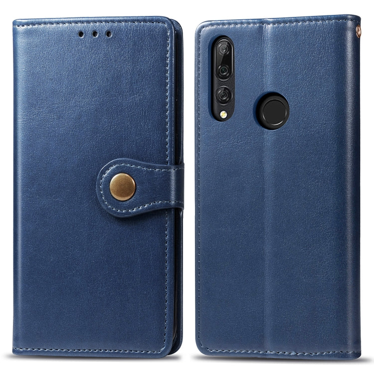 Retro Solid Color Leather Buckle Mobile Phone Protection Leather Case with Lanyard & Photo Frame & Card Slot & Wallet & Bracket Function for Huawei Y9 Prime 2019