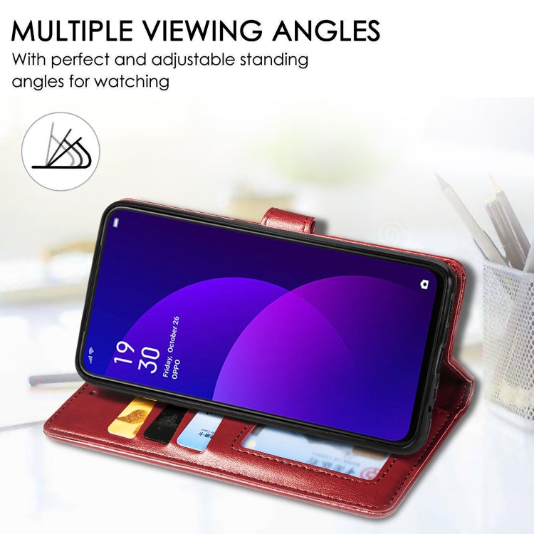 Retro Solid Color Leather Buckle Mobile Phone Protection Leather Case with Lanyard & Photo Frame & Card Slot & Wallet & Bracket Function for OPPO F11 Pro / A9X