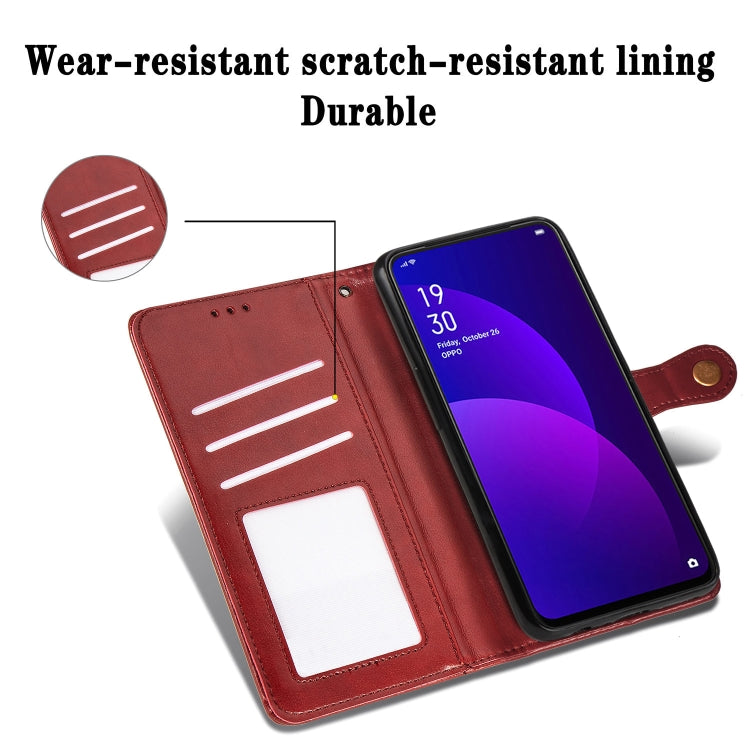 Retro Solid Color Leather Buckle Mobile Phone Protection Leather Case with Lanyard & Photo Frame & Card Slot & Wallet & Bracket Function for OPPO F11 Pro / A9X