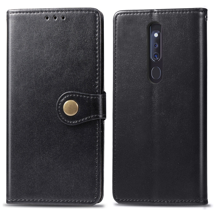 Retro Solid Color Leather Buckle Mobile Phone Protection Leather Case with Lanyard & Photo Frame & Card Slot & Wallet & Bracket Function for OPPO F11 Pro / A9X