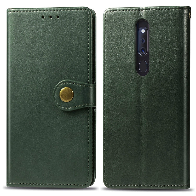 Retro Solid Color Leather Buckle Mobile Phone Protection Leather Case with Lanyard & Photo Frame & Card Slot & Wallet & Bracket Function for OPPO F11 Pro / A9X