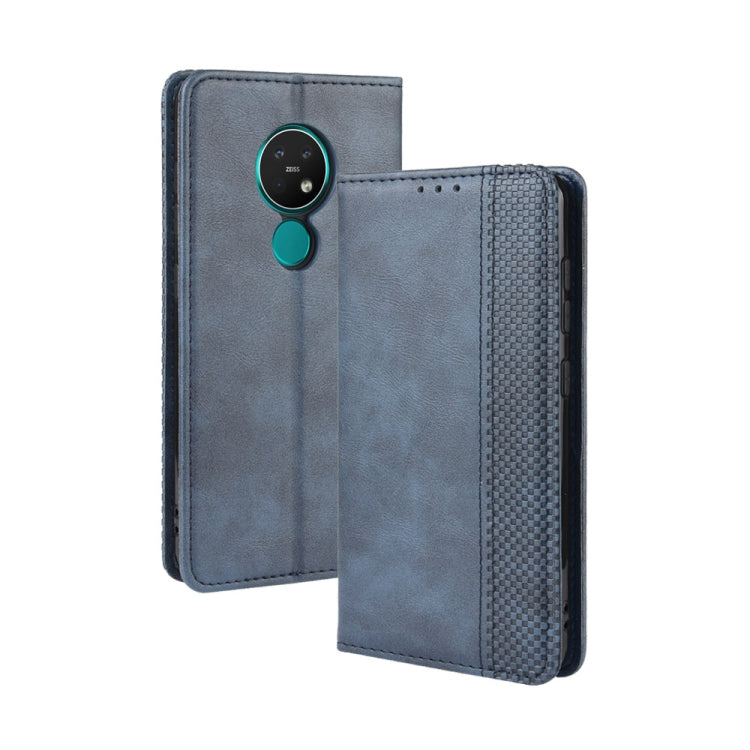 For Nokia 7.2 / Nokia 6.2 Magnetic Buckle Retro Crazy Horse Texture Horizontal Flip Leather Case , with Holder & Card Slots & Photo Frame