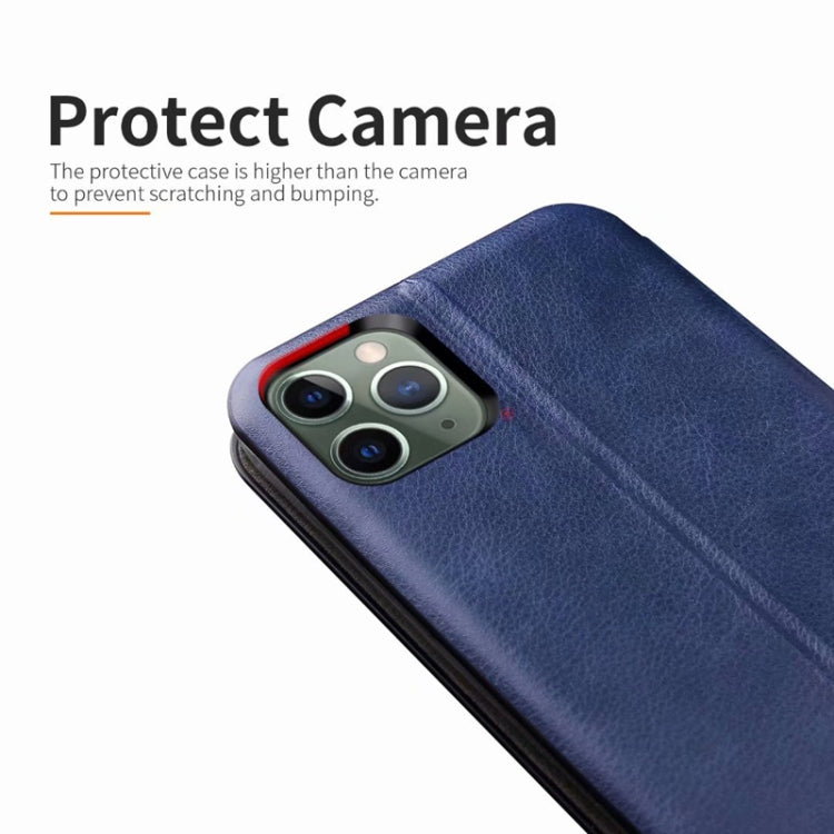 For iPhone 11 Pro Max TPU+PU Integrated Voltage Magnetic Card Holder Retro Leather Case
