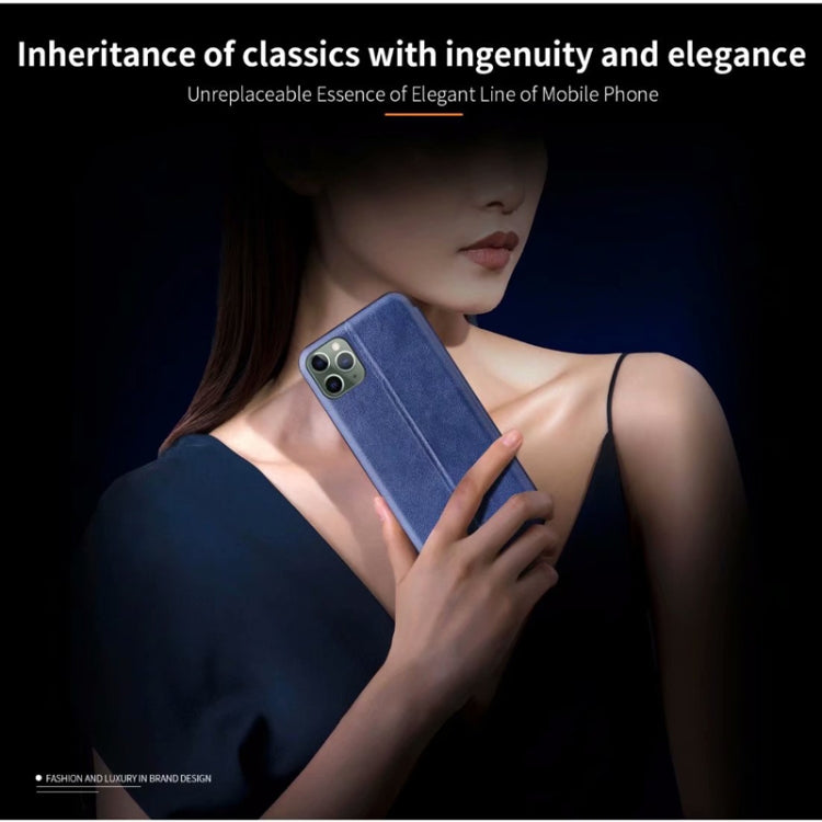 For iPhone 11 Pro Max TPU+PU Integrated Voltage Magnetic Card Holder Retro Leather Case