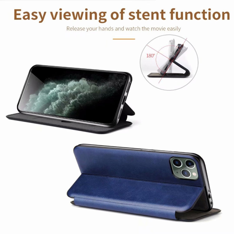 For iPhone 11 Pro Max TPU+PU Integrated Voltage Magnetic Card Holder Retro Leather Case