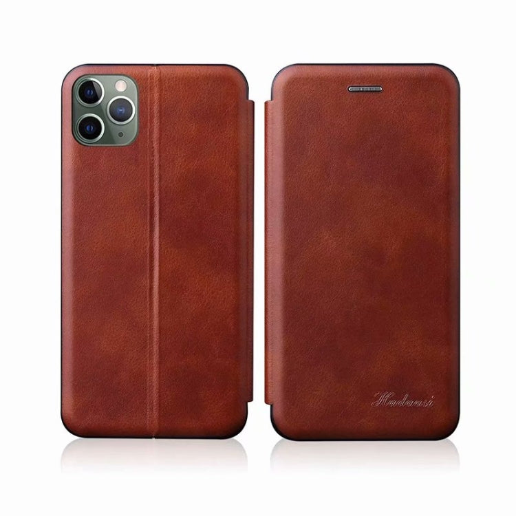 For iPhone 11 Pro Max TPU+PU Integrated Voltage Magnetic Card Holder Retro Leather Case