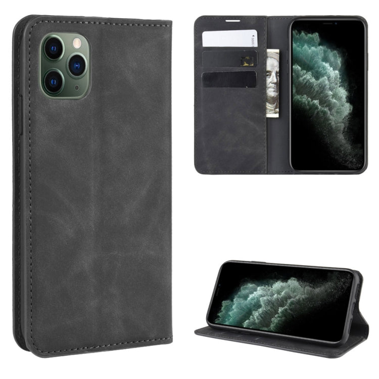 For iPhone 11 Pro Max   Retro-skin Business Magnetic Suction Leather Case with Purse-Bracket-Chuck