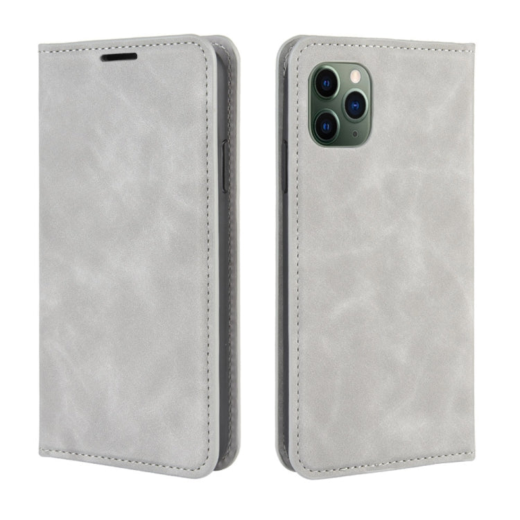 For iPhone 11 Pro Max   Retro-skin Business Magnetic Suction Leather Case with Purse-Bracket-Chuck
