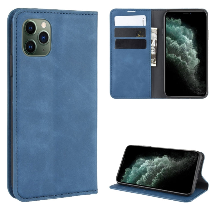 For iPhone 11 Pro Max   Retro-skin Business Magnetic Suction Leather Case with Purse-Bracket-Chuck