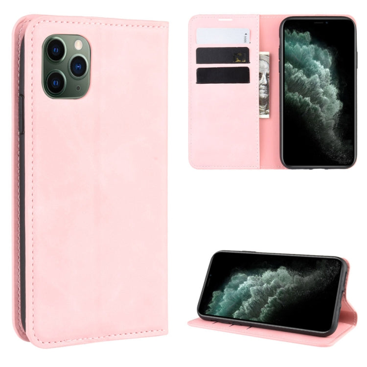 For iPhone 11 Pro Max   Retro-skin Business Magnetic Suction Leather Case with Purse-Bracket-Chuck