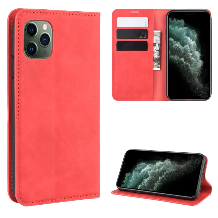 For iPhone 11 Pro Max   Retro-skin Business Magnetic Suction Leather Case with Purse-Bracket-Chuck