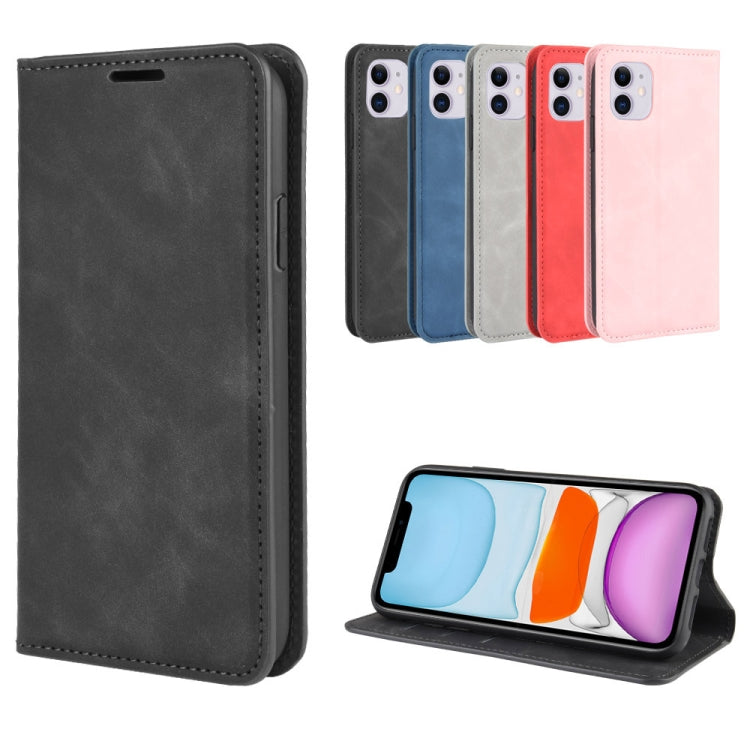 For iPhone 11   Retro-skin Business Magnetic Suction Leather Case with Purse-Bracket-Chuck