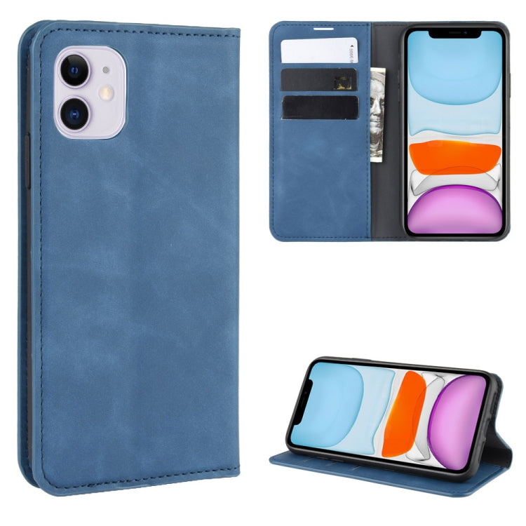 For iPhone 11   Retro-skin Business Magnetic Suction Leather Case with Purse-Bracket-Chuck