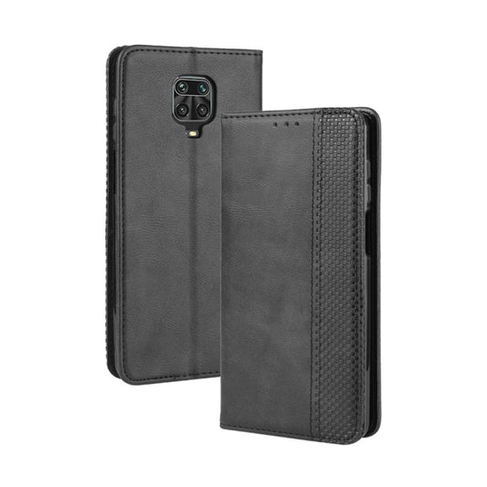 For Xiaomi Redmi Note 9 Pro / Note 9s / Note 9 Pro Max Magnetic Buckle Retro Crazy Horse Texture Horizontal Flip Leather Case with Holder & Card Slots & Photo Frame