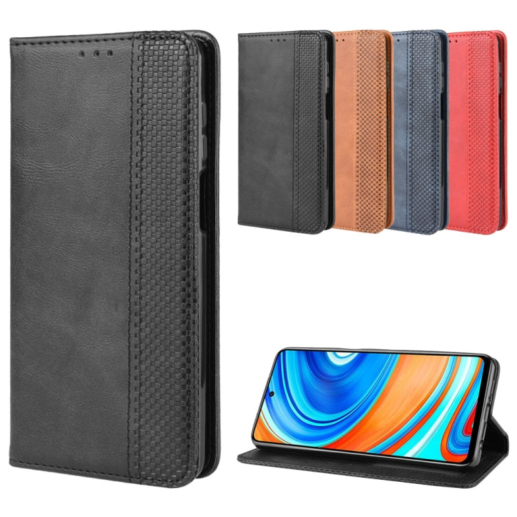 For Xiaomi Redmi Note 9 Pro / Note 9s / Note 9 Pro Max Magnetic Buckle Retro Crazy Horse Texture Horizontal Flip Leather Case with Holder & Card Slots & Photo Frame