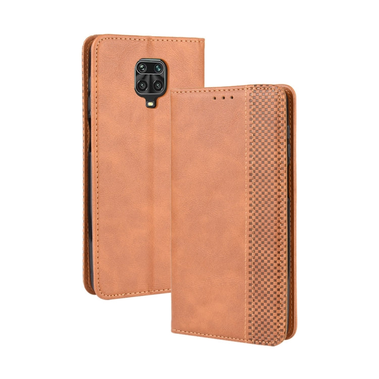 For Xiaomi Redmi Note 9 Pro / Note 9s / Note 9 Pro Max Magnetic Buckle Retro Crazy Horse Texture Horizontal Flip Leather Case with Holder & Card Slots & Photo Frame