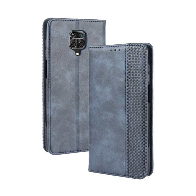 For Xiaomi Redmi Note 9 Pro / Note 9s / Note 9 Pro Max Magnetic Buckle Retro Crazy Horse Texture Horizontal Flip Leather Case with Holder & Card Slots & Photo Frame