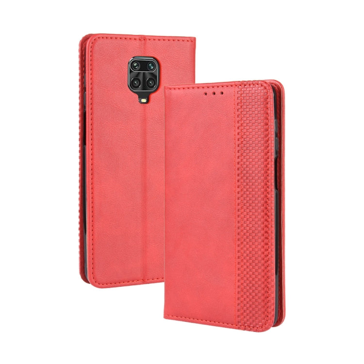 For Xiaomi Redmi Note 9 Pro / Note 9s / Note 9 Pro Max Magnetic Buckle Retro Crazy Horse Texture Horizontal Flip Leather Case with Holder & Card Slots & Photo Frame
