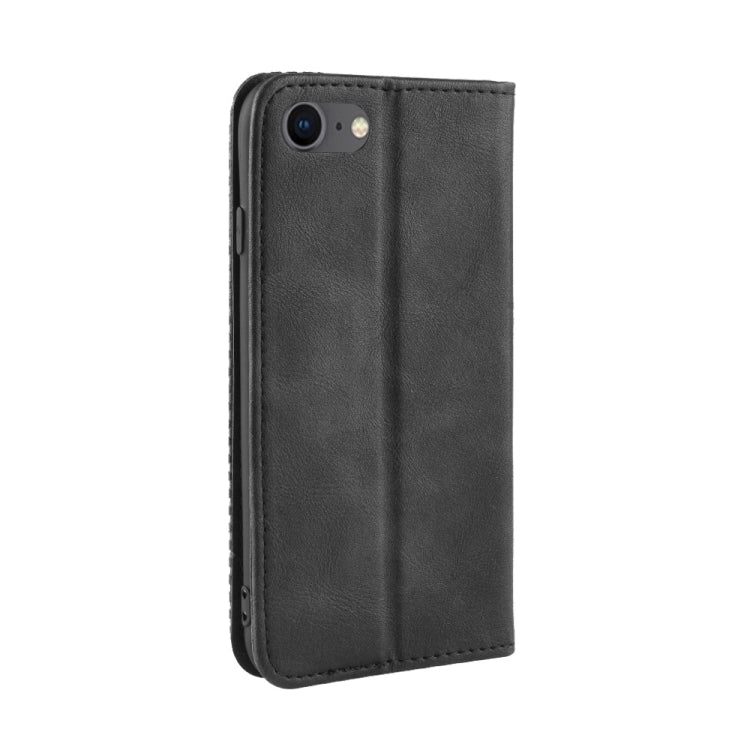 For iPhone SE (2020) Magnetic Buckle Retro Crazy Horse Texture Horizontal Flip Leather Case  , with Holder & Card Slots & Photo Frame