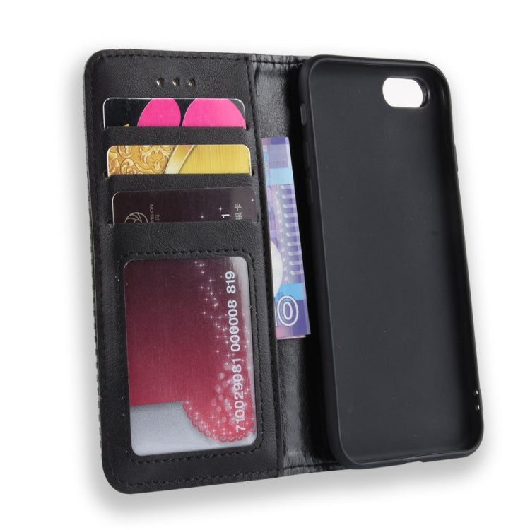 For iPhone SE (2020) Magnetic Buckle Retro Crazy Horse Texture Horizontal Flip Leather Case  , with Holder & Card Slots & Photo Frame