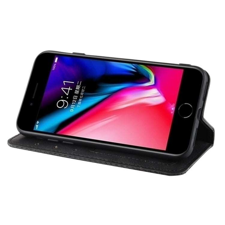 For iPhone SE (2020) Magnetic Buckle Retro Crazy Horse Texture Horizontal Flip Leather Case  , with Holder & Card Slots & Photo Frame