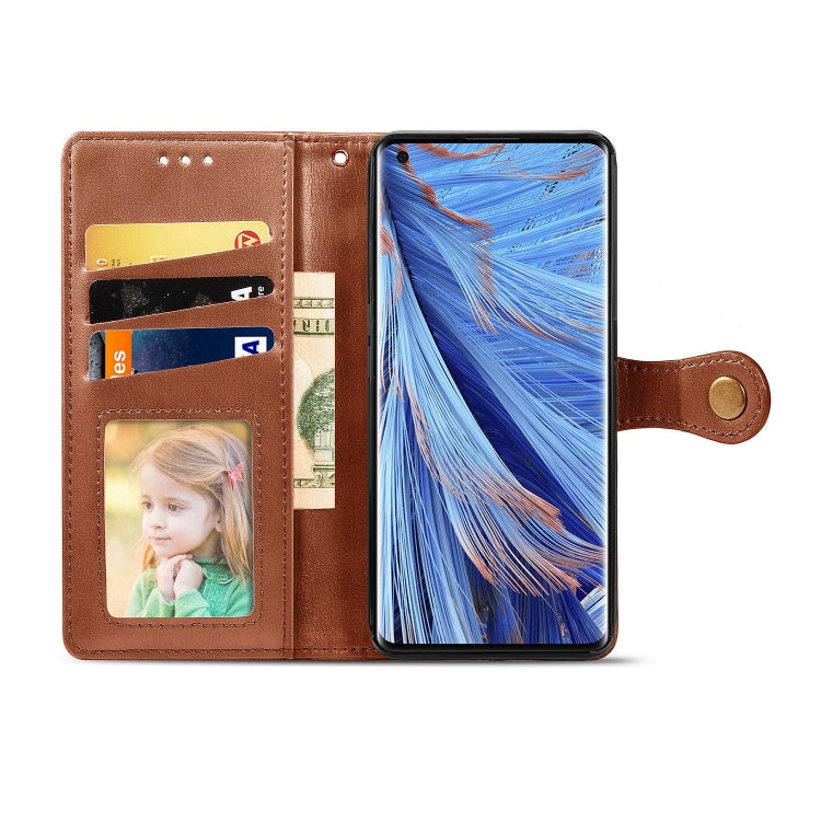 For OPPO Find X2 Retro Solid Color Leather Buckle Phone Case with Lanyard & Photo Frame & Card Slot & Wallet & Stand Function