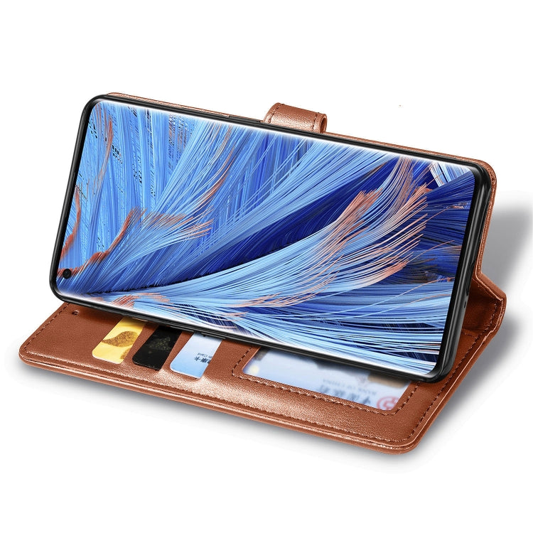 For OPPO Find X2 Retro Solid Color Leather Buckle Phone Case with Lanyard & Photo Frame & Card Slot & Wallet & Stand Function