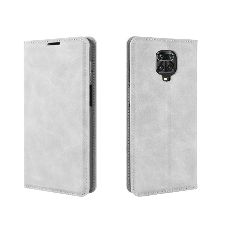For Xiaomi Redmi Note 9 Pro Retro-skin Business Magnetic Suction Leather Case with Holder & Card Slots & Wallet