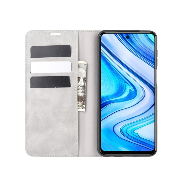 For Xiaomi Redmi Note 9 Pro Retro-skin Business Magnetic Suction Leather Case with Holder & Card Slots & Wallet