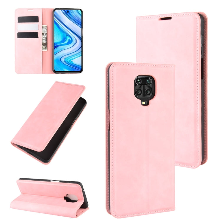 For Xiaomi Redmi Note 9 Pro Retro-skin Business Magnetic Suction Leather Case with Holder & Card Slots & Wallet