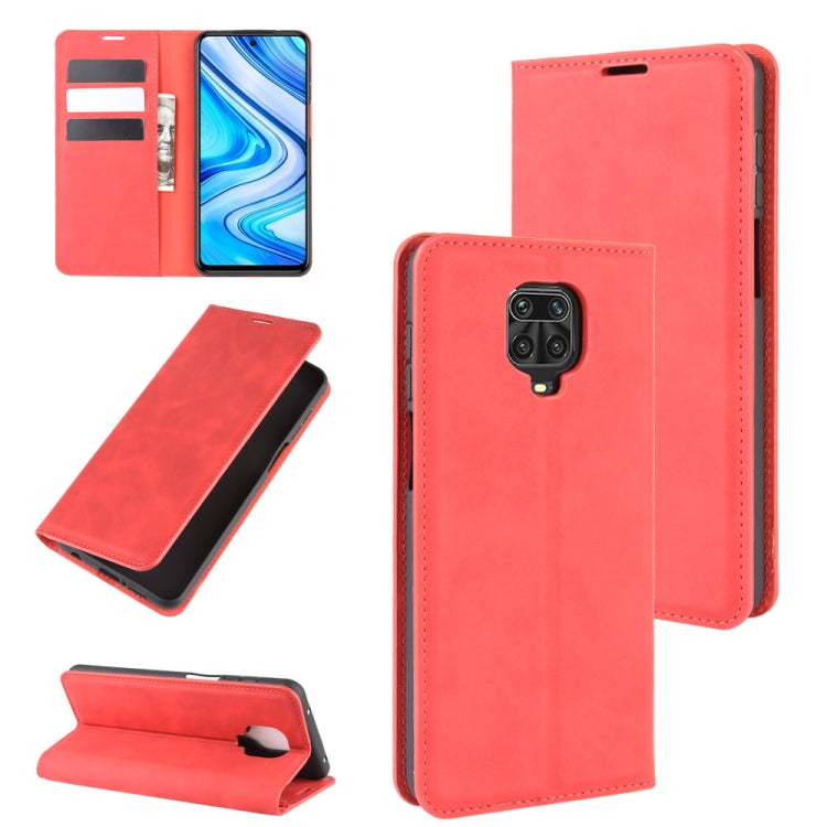 For Xiaomi Redmi Note 9 Pro Retro-skin Business Magnetic Suction Leather Case with Holder & Card Slots & Wallet