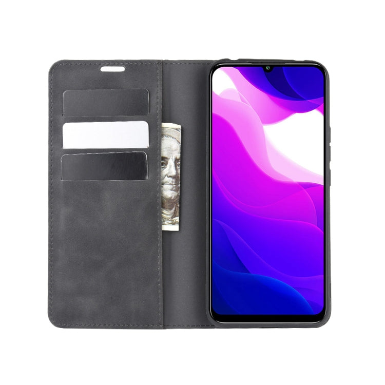 For Xiaomi Mi Note 10 Lite 5g Retro-skin Business Magnetic Suction Leather Case with Holder & Card Slots & Wallet