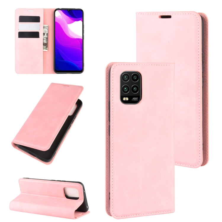 For Xiaomi Mi Note 10 Lite 5g Retro-skin Business Magnetic Suction Leather Case with Holder & Card Slots & Wallet