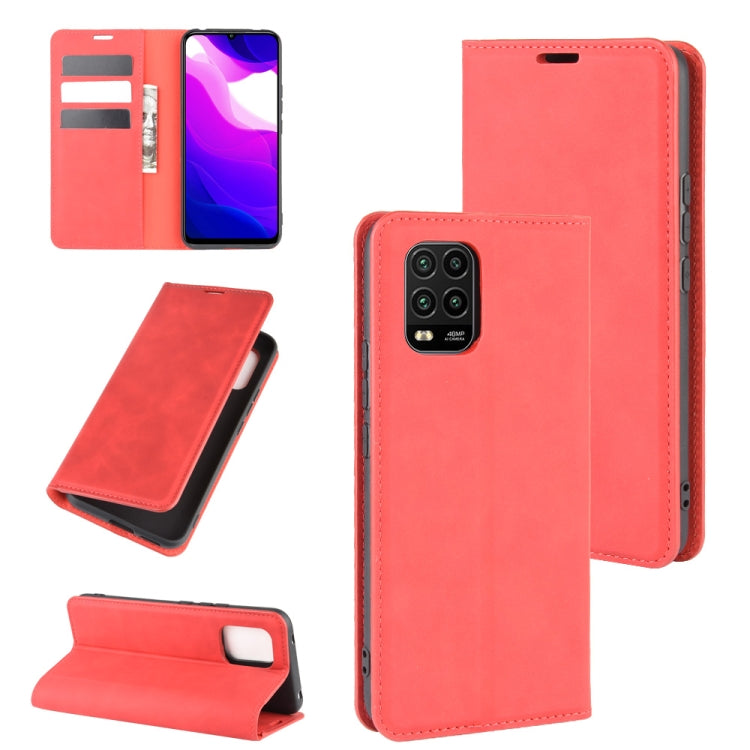 For Xiaomi Mi Note 10 Lite 5g Retro-skin Business Magnetic Suction Leather Case with Holder & Card Slots & Wallet