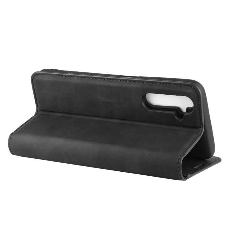 For OPPO Realme 6 Retro-skin Business Magnetic Suction Leather Case with Holder & Card Slots & Wallet