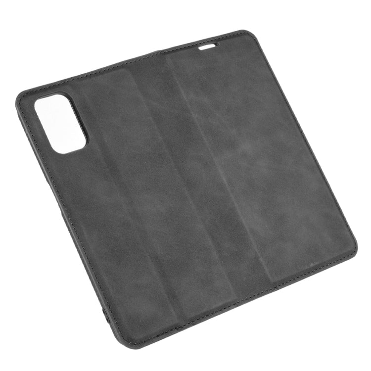 For OPPO A72 Retro-skin Business Magnetic Suction Leather Case with Holder & Card Slots & Wallet