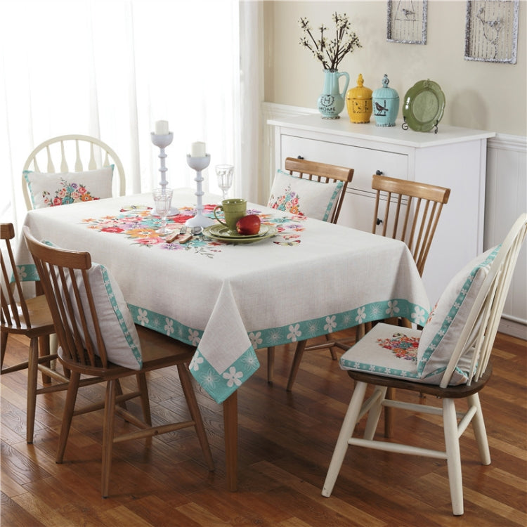 Retro Pattern Linen Table Cloth Compatible with Dinner Home Decor Dustproof Table Cover, 85x85cm