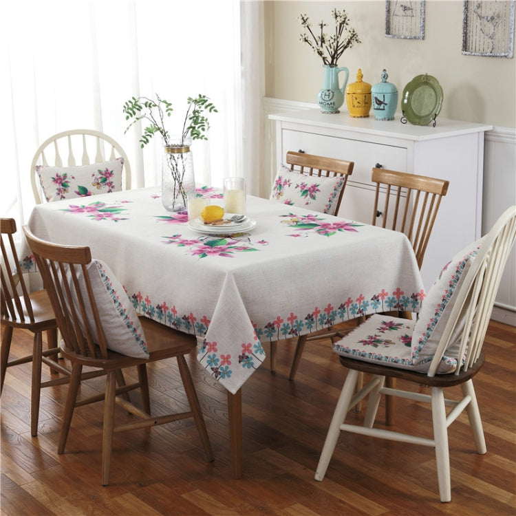 Retro Pattern Linen Table Cloth Compatible with Dinner Home Decor Dustproof Table Cover, 140x140cm