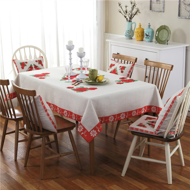 Retro Pattern Linen Table Cloth Compatible with Dinner Home Decor Dustproof Table Cover, 140x140cm