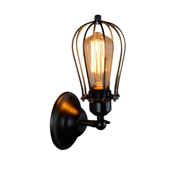 Retro Double Head Grapefruit Wrought Iron Antique Restaurant Corridor Aisle LED Wall Lamp, without Light Source