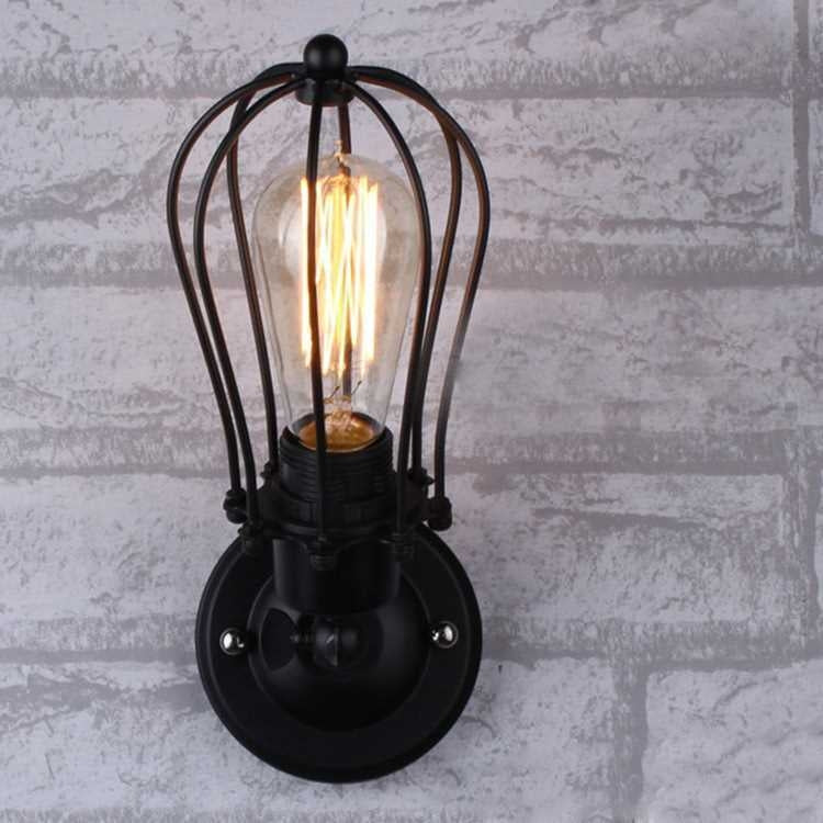 Retro Double Head Grapefruit Wrought Iron Antique Restaurant Corridor Aisle LED Wall Lamp, with Edison Tungsten Wire 40W
