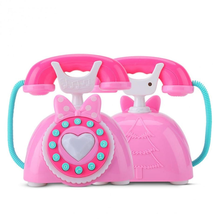 Child Simulation Retro Telephone Light Music Cartoon Early Education Puzzle Musical Toys