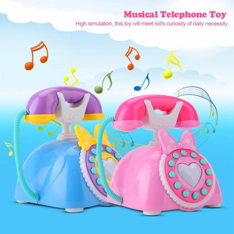Child Simulation Retro Telephone Light Music Cartoon Early Education Puzzle Musical Toys