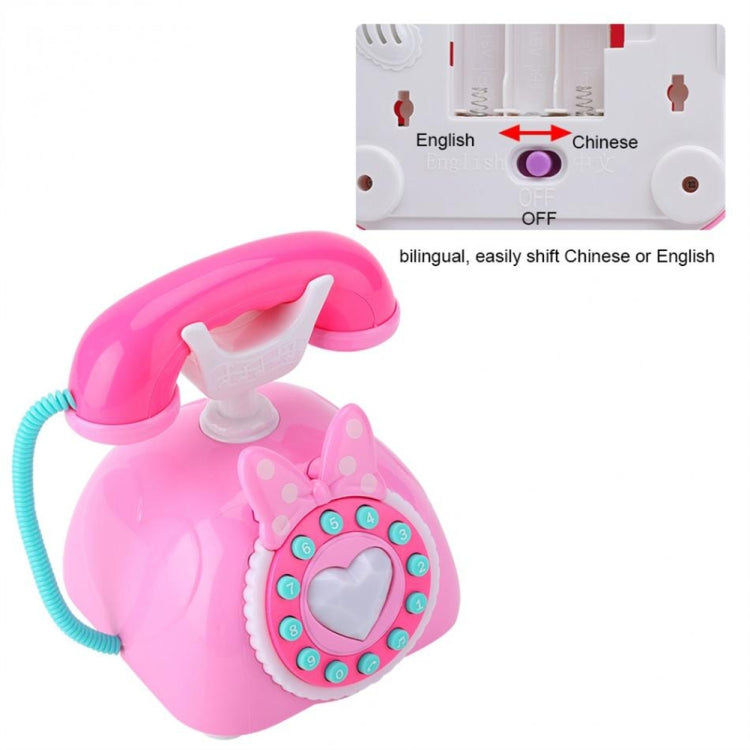 Child Simulation Retro Telephone Light Music Cartoon Early Education Puzzle Musical Toys