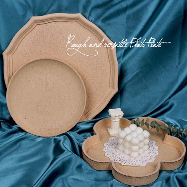 Retro Wooden Jewelry Tray Home Homestay Decorative Ornaments Photo Props, Flower Shape