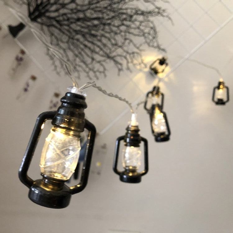 Christmas Lantern Festival Decoration Retro Kerosene Lamp LED String, 3m 20LEDs/ Black