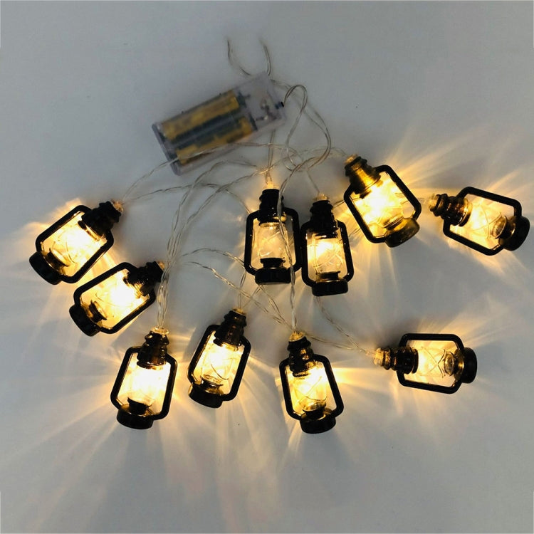 Christmas Lantern Festival Decoration Retro Kerosene Lamp LED String, 3m 20LEDs/ Black