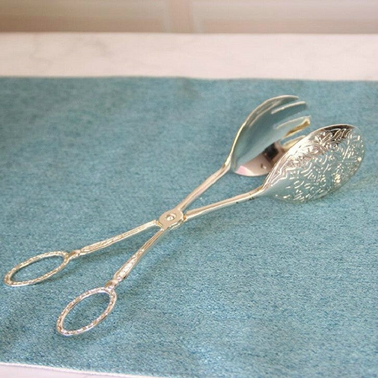 Retro Zinc Alloy Cutlery Cake Fruit Dessert Salad Clip, Cake Fruit Round Head Silver Clip