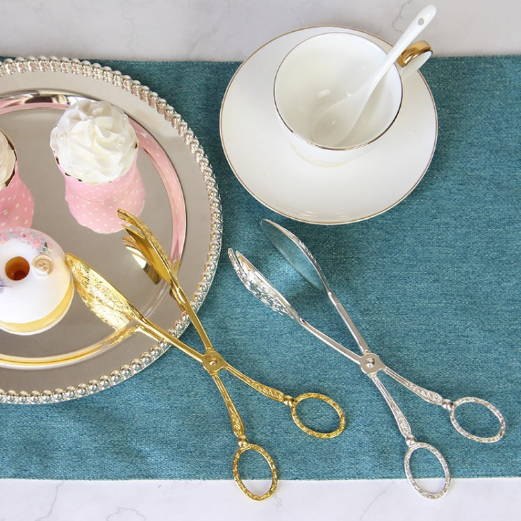 Retro Zinc Alloy Cutlery Cake Fruit Dessert Salad Clip, Cake Fruit Round Head Gold Clip