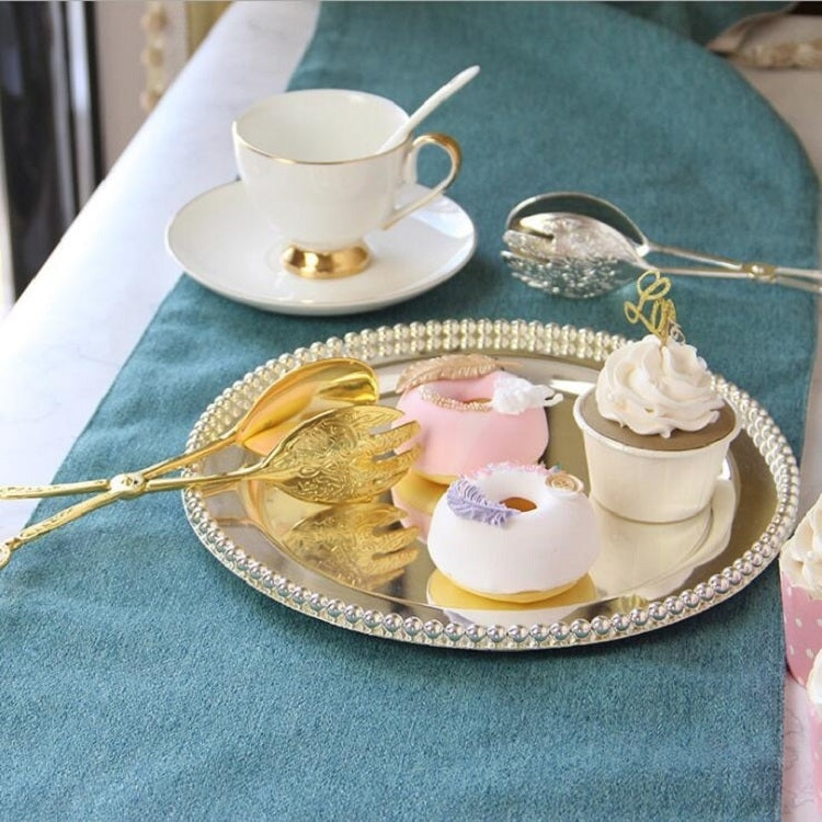 Retro Zinc Alloy Cutlery Cake Fruit Dessert Salad Clip, Cake Fruit Round Head Gold Clip